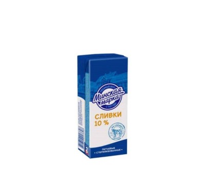 БЗМЖ Сливки питьевые стерилиз. 10% 0,2л Минская Марка