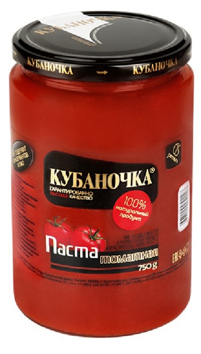 Томатная паста Кубаночка с/б 750гр