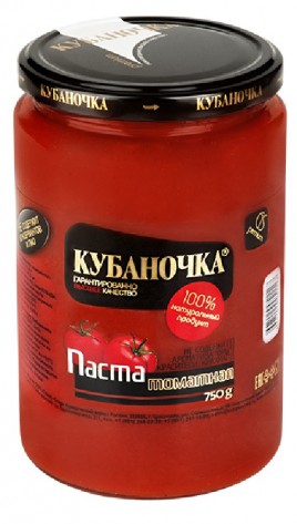 Томатная паста Кубаночка с/б 750гр