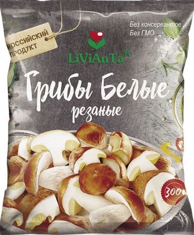 Грибы белые резаные "LiViAnTa " 300г