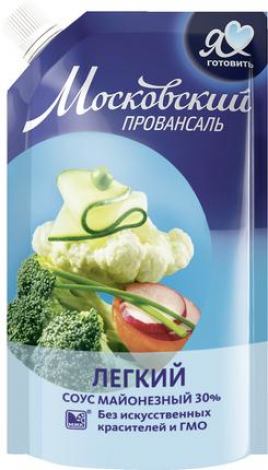Майонез МЖК Московский Провансаль легкий 390мл 30% дой-пак с доз.