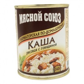 Каша рисовая с говядиной Мясной союз 340гр ж/б