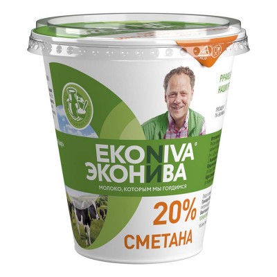 БЗМЖ Сметана 20% 300гр Эконива