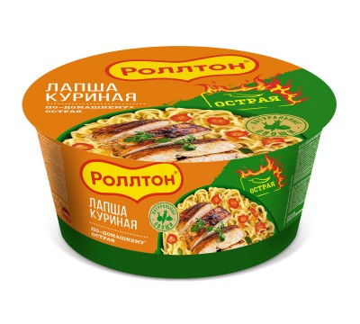 Лапша Роллтон куриная по-домашнему острая 90гр чашка