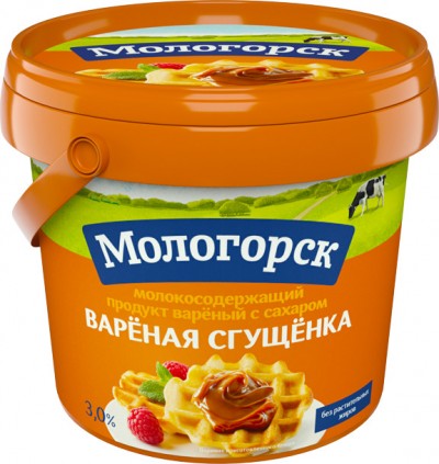 Сгущенка вареная 3% 400гр Мологорск пл/ведро