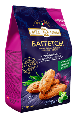 Баггетсы мультизлаковые с морской солью 65гр Nina Farina
