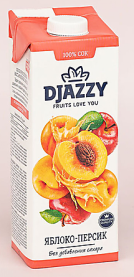 Сок яблоко-персик 1л Джаззи тетра-пак