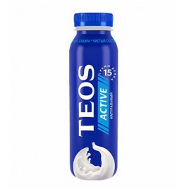 АКЦИЯ!!! БЗМЖ Йогурт питьевой TEOS Актив Натуральный 2% 260гр пэт