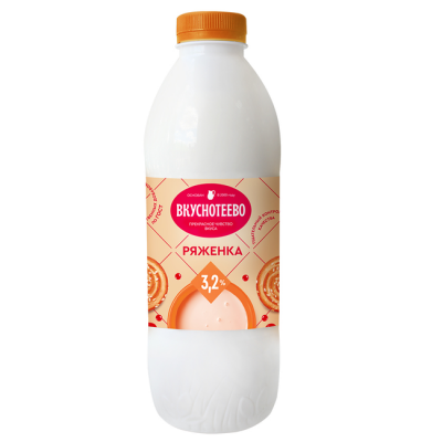 АКЦИЯ!!! БЗМЖ Ряженка "Вкуснотеево" 3,2% 900гр. пэт