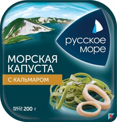 Морская капуста с кальмаром 200гр Русское море