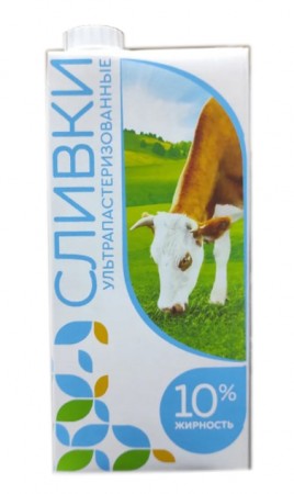 Сливки ультрапастер. МилкПром 10% 1л ТБА
