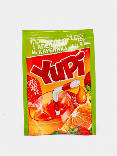 Растворимый напиток Юпи апельсин и клубника 12гр.