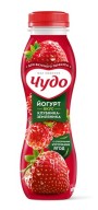 АКЦИЯ!!! БЗМЖ Йогурт питьевой Чудо клубника-земляника 1,9% 260г пэт