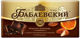 Шоколад Бабаевский с апельсин. кусочками и миндалем 75гр