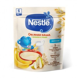 Каша "NESTLE" овсяная молочная мультизлаковая с грушей и бананом 200гр м/у