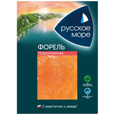 Форель подкопченная филе ломтики Русское Море 120гр.