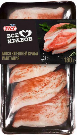 Мясо клешней краба имитация 180гр VICI