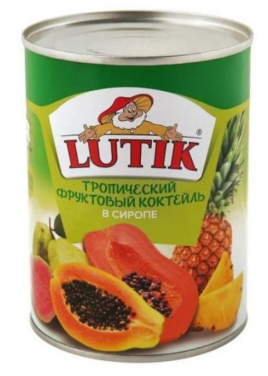 LUTIK Тропический фруктовый коктейль 580мл, ж/б ключ