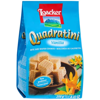 Вафли Квадратини Ваниль 250гр Loacker