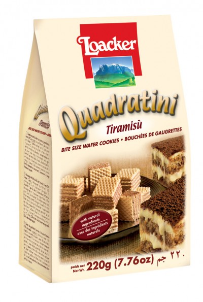 Вафли Квадратини Тирамису 220гр Loacker