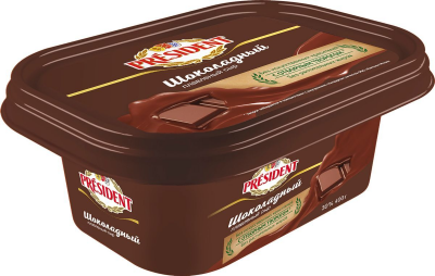 БЗМЖ Сыр "Президент" плавленый шоколадный ванночка 45% 400г