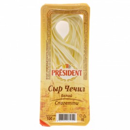 БЗМЖ Сыр Чечил белый спагетти Президент 100г