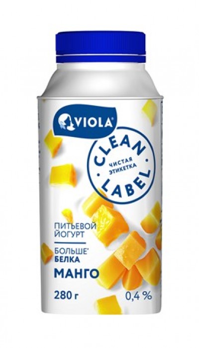 БЗМЖ Йогурт питьевой Манго Виола 0,4% 280гр