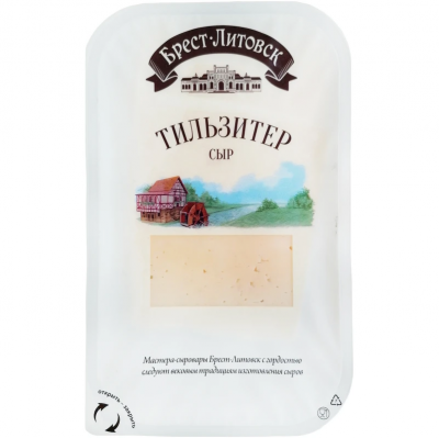 АКЦИЯ!!! БЗМЖ Сыр Брест-Литовский Тильзитер 45% 130гр нарез.