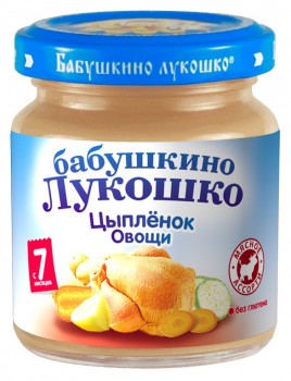 Бабушкино Лукошко Рагу овощное с цыпленком пюре с 7мес. 100г
