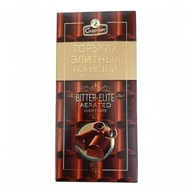 Шоколад Спартак пористый горький Элитный 70гр 72% какао