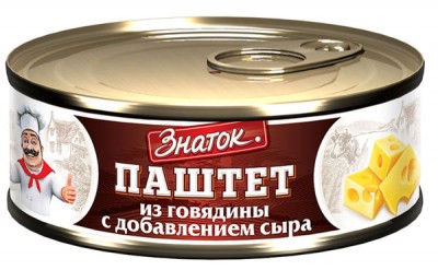 Паштет из говядины с сыром 100гр ж/б ключ Знаток