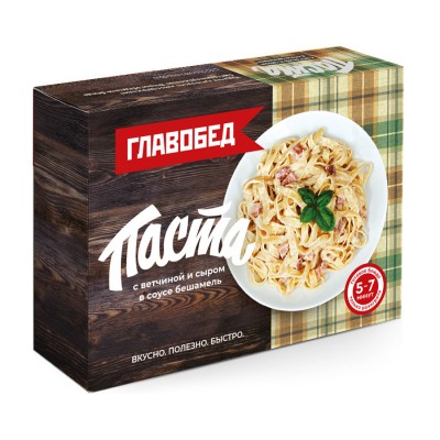 Паста с ветчиной и сыром в соусе бешамель 300гр зам. Главобед