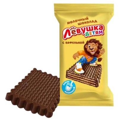 Конфеты Левушка детям шоколад с вафлями 1кг Славянка