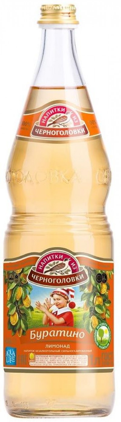 Вода Лимонад Буратино Черноголовка 1л ст/б