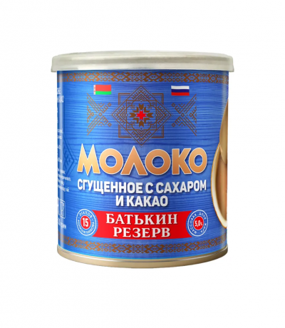 БЗМЖ Молоко сгущенное с сахаром и какао 5% 380г Батькин Резерв ж/б ключ