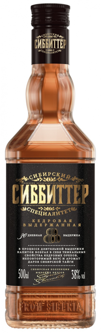 Настойка горькая Сиббиттер кедровая выдержанная 38% 0,5л.