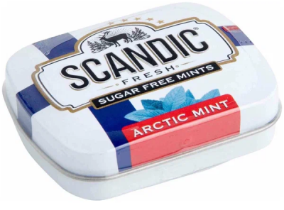 Конфеты без сахара со вкусом арктическая мята ж/б 14гр Scandic