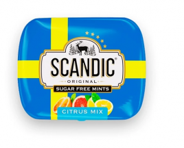 Конфеты без сахара со вкусом цитрусовый микс ж/б 14гр Scandic