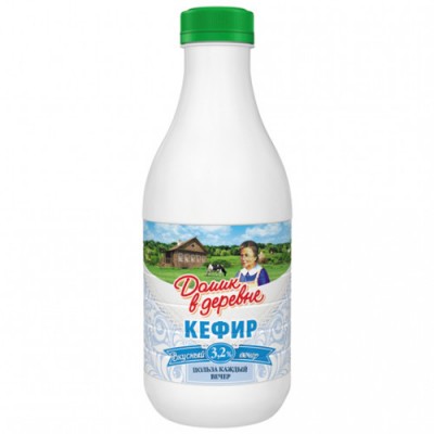 БЗМЖ Кефир 3,2% Домик в деревне 900г. ПЭТ