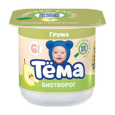 БЗМЖ "Тема" Биотворог груша 4% 95г