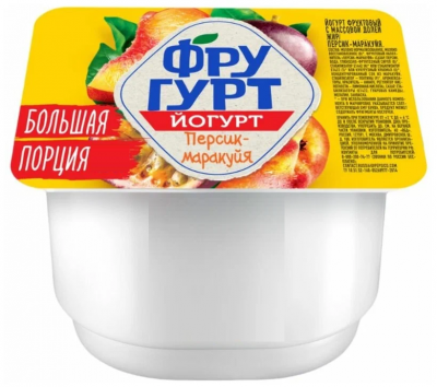 БЗМЖ Йогурт Фругурт Персик-маракуйя 2% 240гр