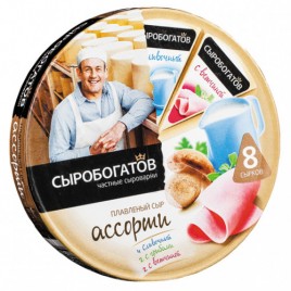 БЗМЖ Сыр плавленый Ассорти 130г. Сыробогатов