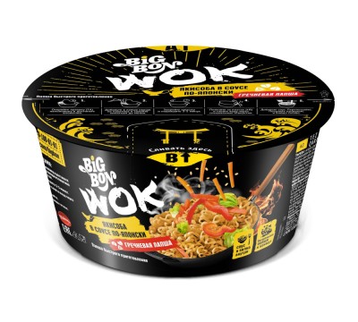 Лапша Биг Бон Вок гречневая Якисоба в соусе по-японски чашка 85гр