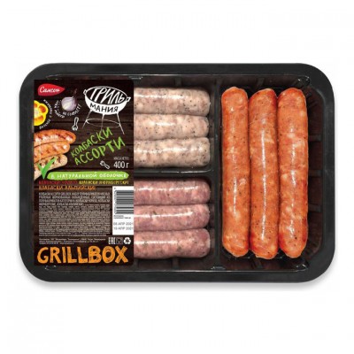 Колбаски Ассорти Гриль Бокс охл. лот. 400гр Самсон