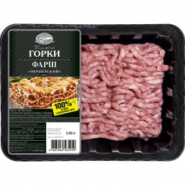 Фарш Фермерский из свинины и говядины охл.400г лоток БГ Дмитрогорск