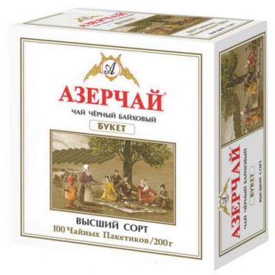 Чай Азерчай Черный байховый букет.100пак .
