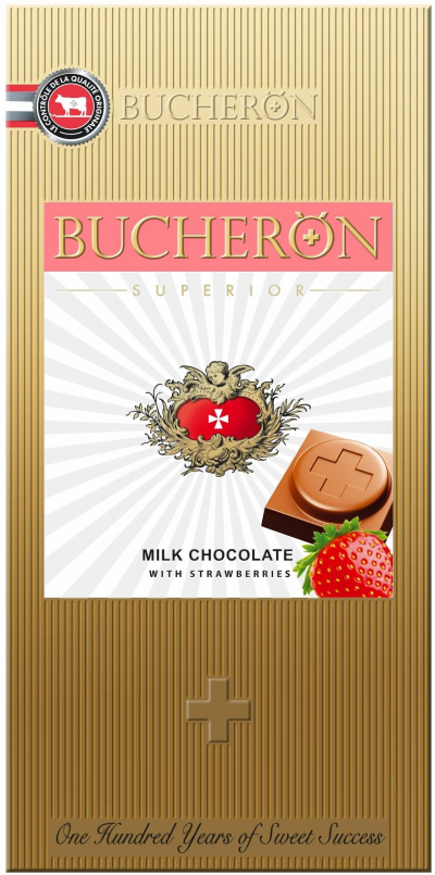 Шоколад молочный Бушерон с клубникой 100гр К