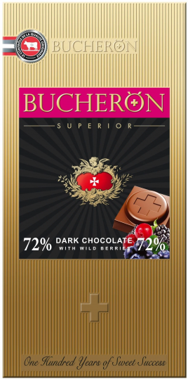 Шоколад горький 72% Бушерон с лесными ягодами 100гр К