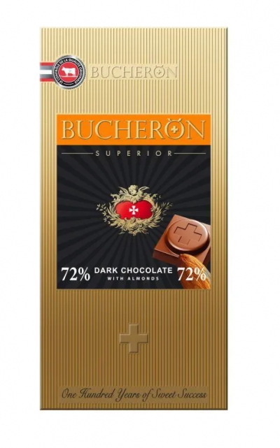 Шоколад горький 72% Бушерон с миндалем 100гр