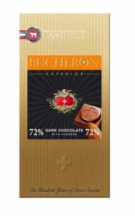 Шоколад горький 72% Бушерон с миндалем 100гр